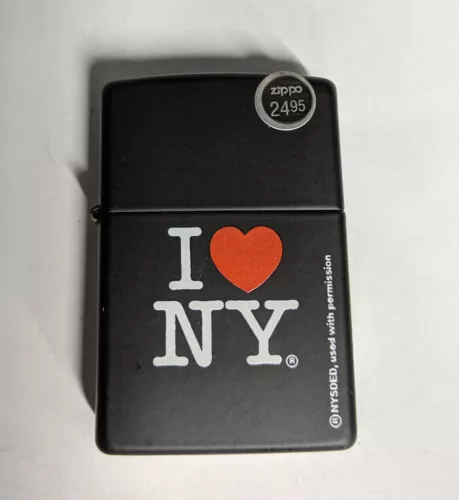 ZIPPO 2009 I LOVE NY NEW YORK BLACK MATTE LIGHTER SEALED IN BOX R983