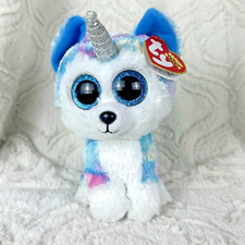Ty Beanie Boo HELENA the Unicorn Husky Dog (6 Inch) Stuffed Animal Plush
