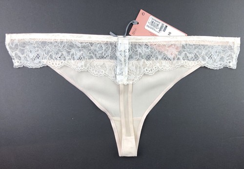 Marks & Spencer Rosie for Autograph Silk & Lace Thong 16 Pale Opaline BNWT - Picture 2 of 2