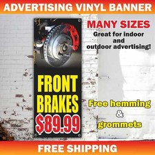 Front Brakes Advertising Banner Vinyl Mesh Sign Auto Car Repair Service Garage