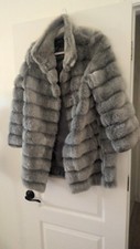 Jerry Lewis Faux Fur Grey Jacket Size Small