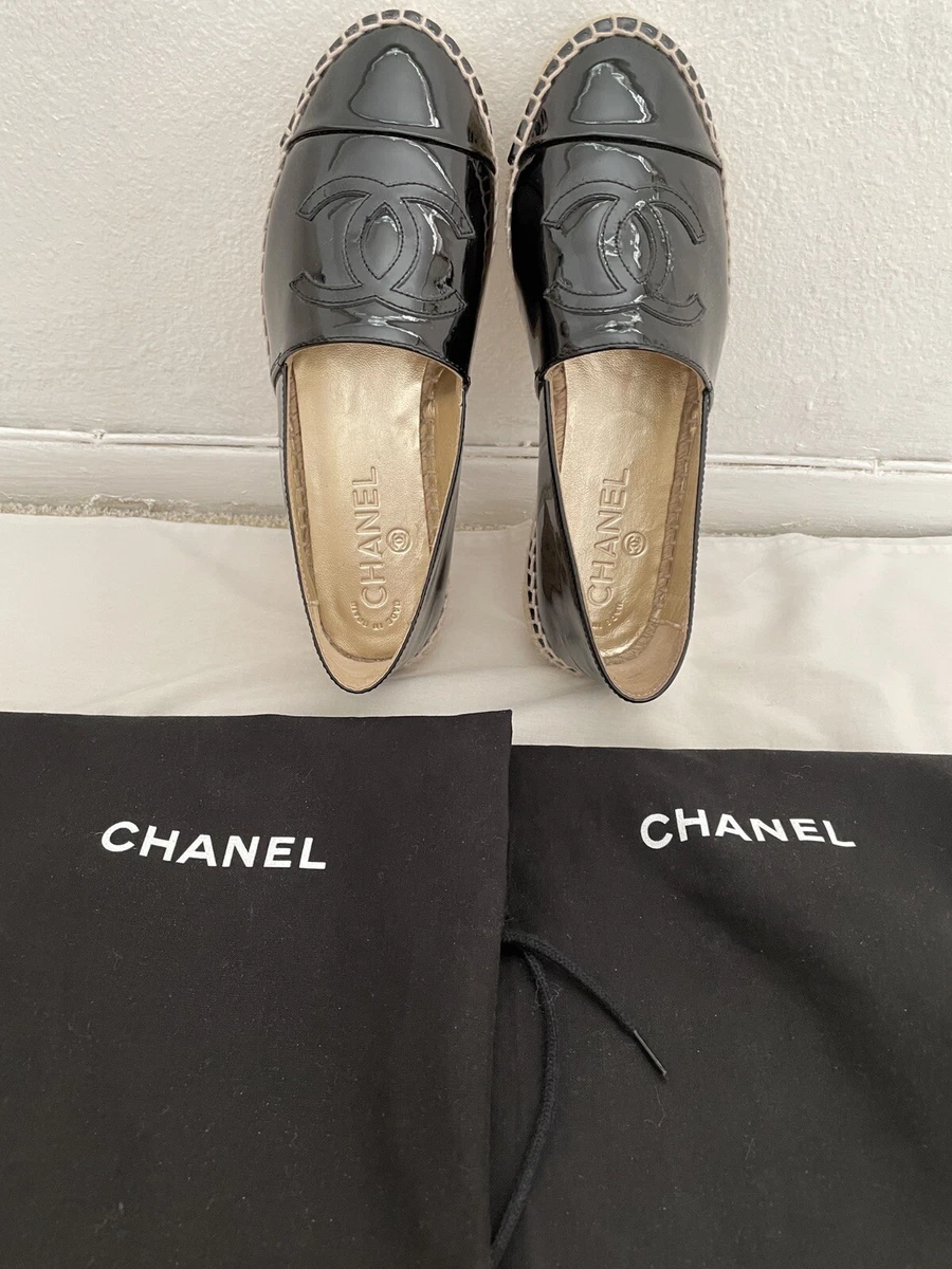 Chanel Espadrilles Patent Black 36