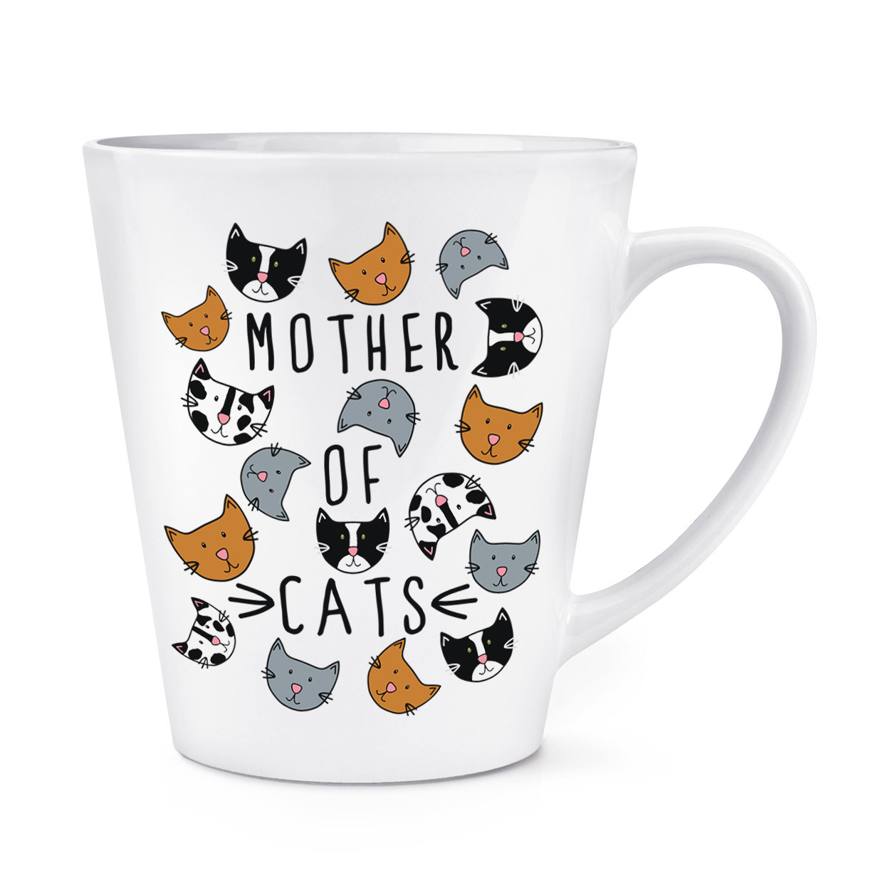 Mother Of Cats 12oz Latte Mug Cup - Funny Crazy Cat Lady