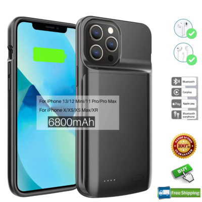 External Battery Charger Case Power Bank For iPhone 13/12/Mini/11/Pro Max/XS/XR