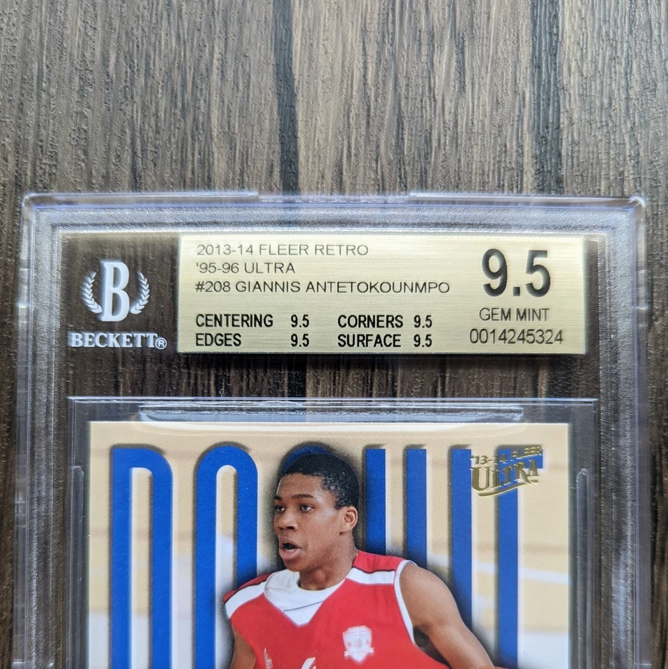 Fleer Retro 95 2013 Ultra Giannis Antetokounmpo Rookie RC #208 BGS 9,5 gema como nuevo Foto 3 de 4