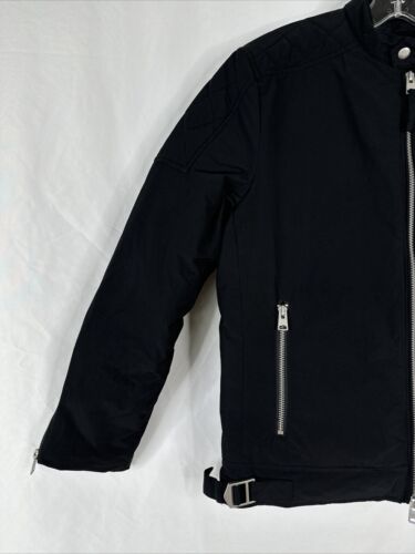 AllSaints Furtia Moto Jacket Mens Size S Black Full Zip Insulated - Picture 2 of 16