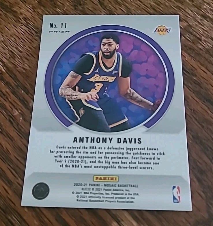 2020-21 Panini Mosaic Men of Mastery Mosaic Prizm Anthony Davis #11 - Image 2 of 2