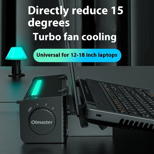 Notebook Turbo Lüfter Pad RGB farbige Lichter DESKTOP Temperatur PC KÜHLER - Bild 4 von 7