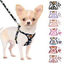 No Pull Dog Harness with Leash - Soft Lightweight Floral Pattern Puppy Harnes...