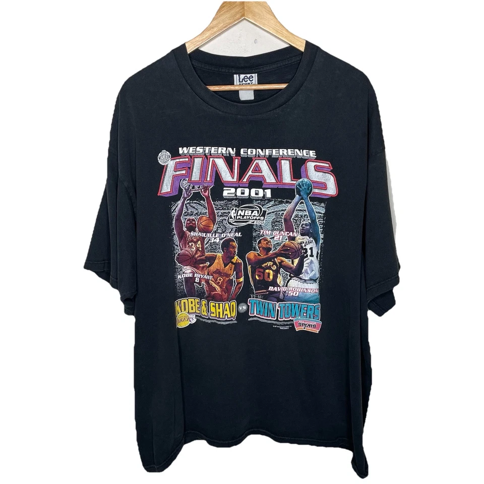 Винтажная футболка Lee финал Западной конференции Коби Шак против братьев-близнецов 2001 XXL - Изображение 2 из 4