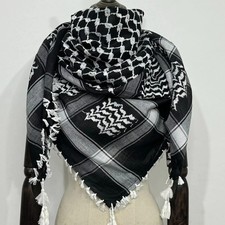 Palestine Shemagh Black Keffiyeh Arab Scarf Original Made In India Hatta Kufiya
