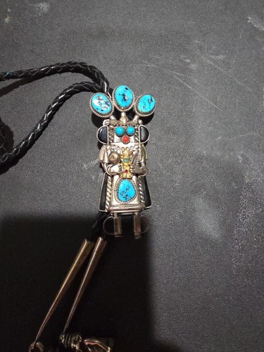ancient navajo sterling silver kachina bolo tie | eBay