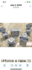 Vintage miniature porcelain dollhouse furniture set, marked as "Occupied Japan
