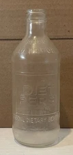 Vintage 1970s Diet Pepsi-Cola 10oz. Embossed Bottle -Empty-