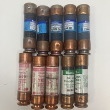 Lot of 10, Littelfuse FLNR 50, Gould TR50R, Buss HAC-R-50, RK5 Time-Delay Fuse