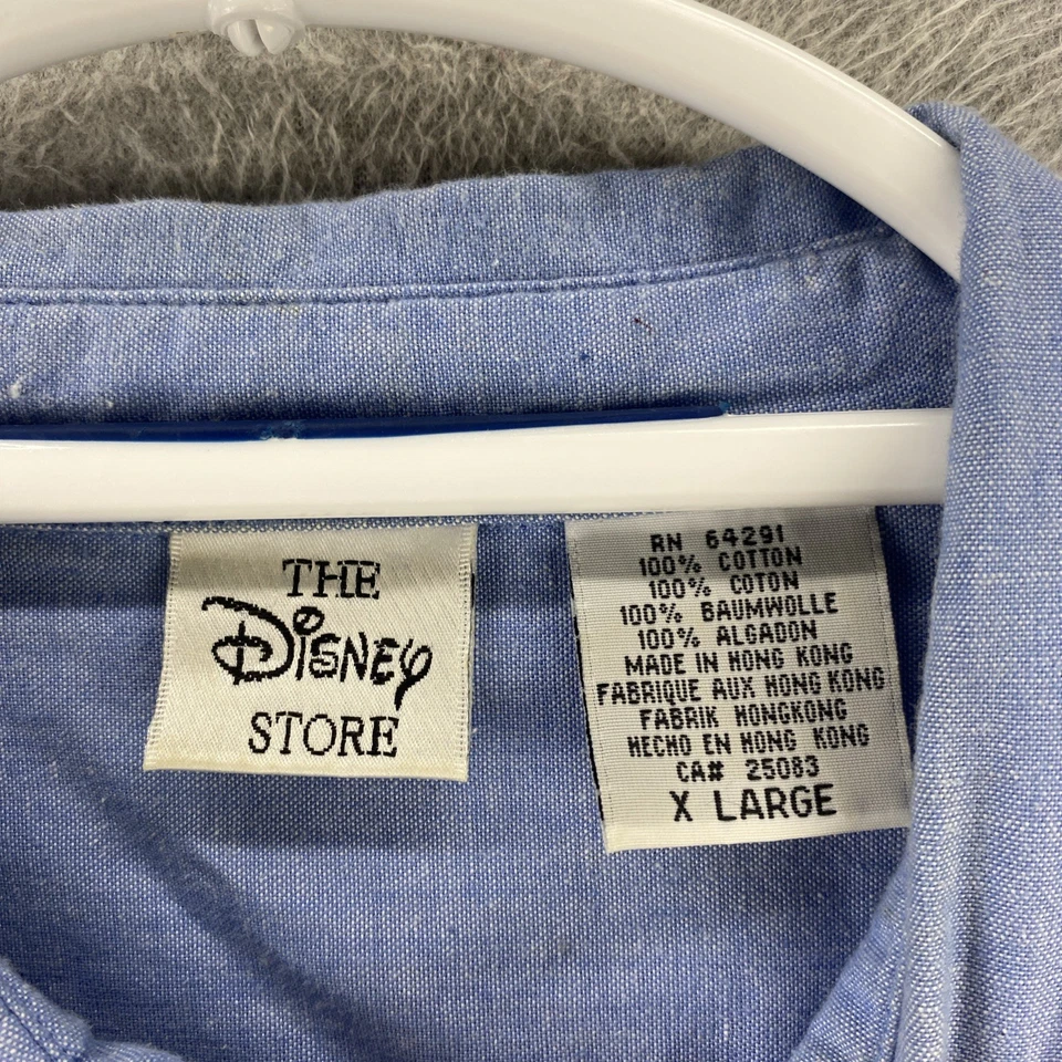 Camisa De Colección Disney Store XL Cambray Winnie the Pooh Tigger Piglet Bordada Foto 2 de 4