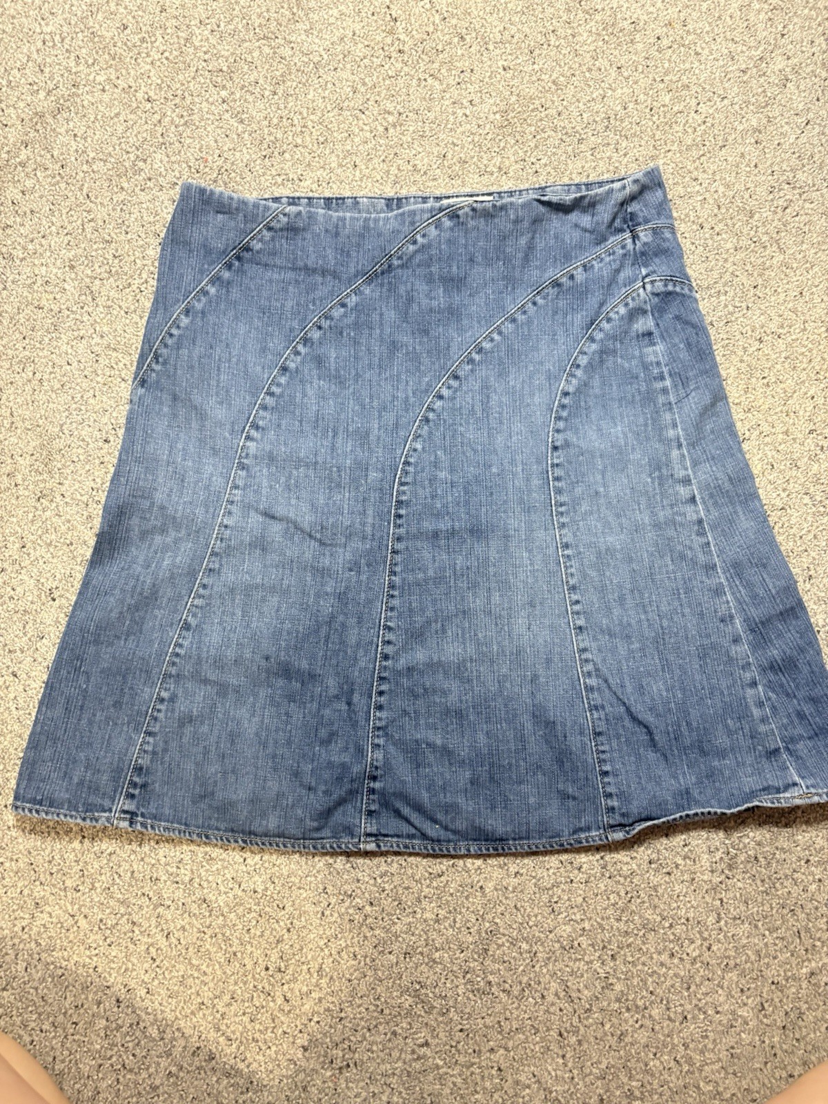 White House Black Market Denim A-Line Skirt Knee Length Blue Women’s Size 8