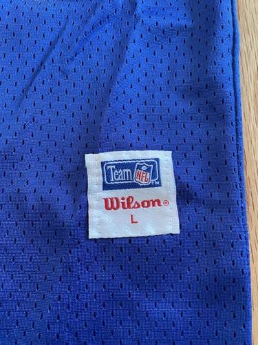 Vtg 90s Drew Bledsoe New England Patriots Wilson NFL Jersey Sz Large Blue USA - Picture 2 of 12