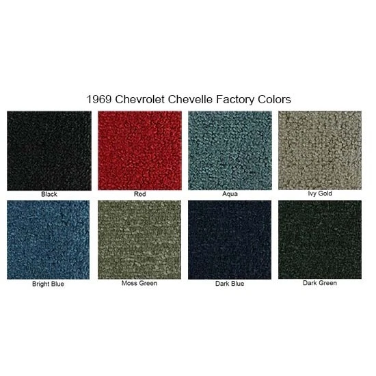 Kit de alfombra de bucle de 2 puertas ACC 1968-1972 para Chevy Chevelle, negro Foto 4 de 4