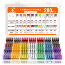 280 Pcs Fuse Kit,182 Mini Car Fuses Assortment + 98 Standard Auto Blade Fuse, Re