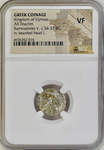 Greek Silver Drachm 54BC-32BC Kingdom Of Elymais Kamnaskires V NGC Graded VF