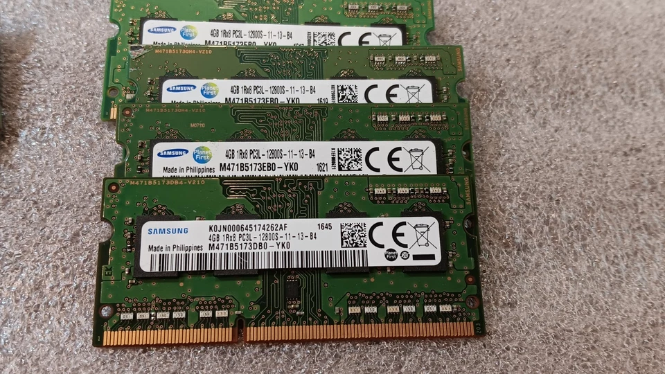 Lote de 14 Memorias para Laptop Samsung 4GB 1Rx8 PC3L-12800S- M471B5173DB0-YK0 Foto 3 de 4