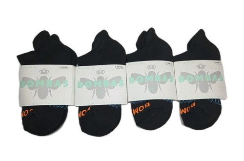 Bombas XS Black Bee Better Honeycomb Ankle Socks Set of 4 Kids Sz 1-6 XS - Picture 3 of 4