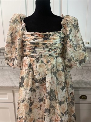 Worth Collective Dress Womens XL Melody Maxi Floral Cream New With Tags Bohemian