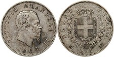 Regno D'Italia, Vittorio Emanuele II 1 lira 1863 Milano stemma, NT(Meglio Di BB)