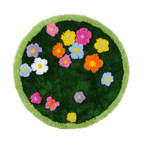 Moss Rug - Cute Round Flower Green Moss Bath Mat Non Slip - Washable ...