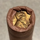 OBW 1958-D Lincoln Wheat Cent BU Roll, Original Bank Wrapped 1C Penny