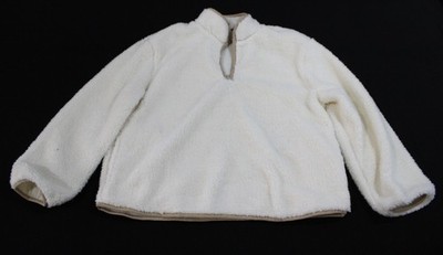 Love Ellie Women's Marni Fluffy Quarter Zip Pullover CN6 Off-White Large NWT