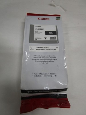 CANON PFI-207BK BLACK INK TANK IPF680 IPF685 IPF780 IPF785 NEW DATE 2023