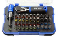 US PRO 43-teiliges Bit-Set mit Sechskant-Bit-Ratsche 1361