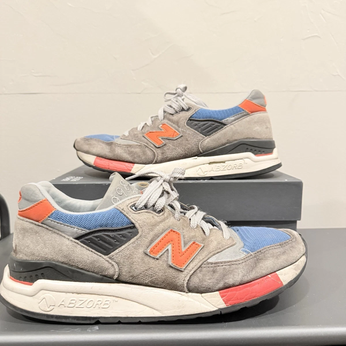 New Balance J. Crew x 998 Made in USA Grey Blue Orange for Sale