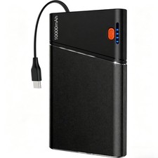 Portable Power Bank 10000mAh 22.5W PD Fast Charging Battery Pack Black