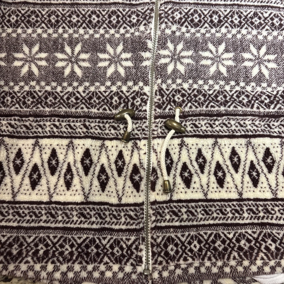 Chaleco polar Fair Isle para mujer acogedor grande al aire libre senderismo informal capa de invierno de colección Foto 2 de 4