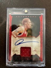 2022 Leaf In game Used Dennis Rodman Red Patch Auto 17/65 SP Bulls