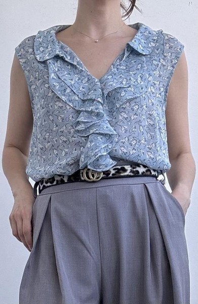 Women Laura Ashley Shirt White Polyester 40 / L / #A1AM