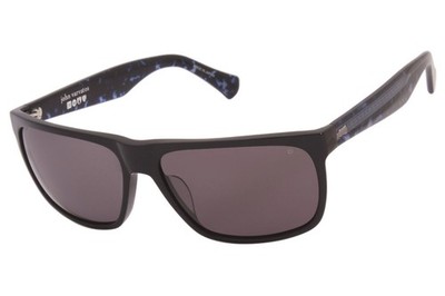 John Varvatos V543 Sunglasses Men's Black/Black Lenses Fashion Rectangular 61mm