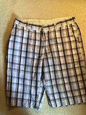DKNY Jeans Men's Gray White Black Plaid Cargo Shorts Regular Fit