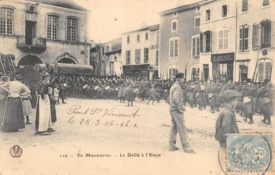 Old postcard 54 Pont Saint Vincent / in maneuvers / the parade a l'etape
