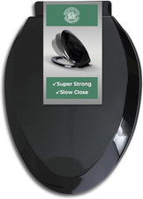 Plastic Soft Close Toilet Seat Elongated Quiet-Close Lid, Contoured Seat, Easy t