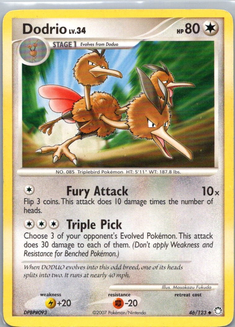 Pokemon TCG Dodrio 46/123 Mysterious Treasures LP