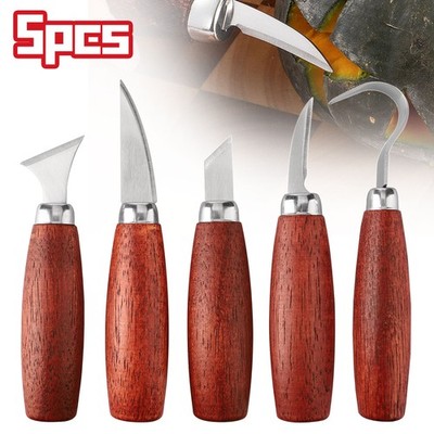 5PCS/Set Wood Carving Knife Cutter Set Whittling Hook Kit DIY Craft Hand Tool