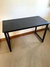 Black Metal Computer Desk, Rectangular Freestanding, 120 x 60 x 75cm