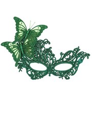 Green Masquerade Mask Women Glitter Butterfly Halloween Costume