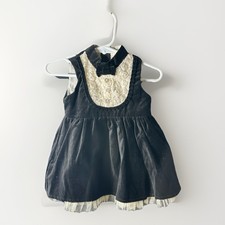 Harajuku Mini Target Infant Black Sleeveless Tuxedo Velvet Dress Size 6 months
