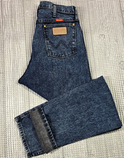 Vtg 90s Wrangler Mom Jeans Womens 13 High Waist Rancher USA 30x32 Indigo Wash