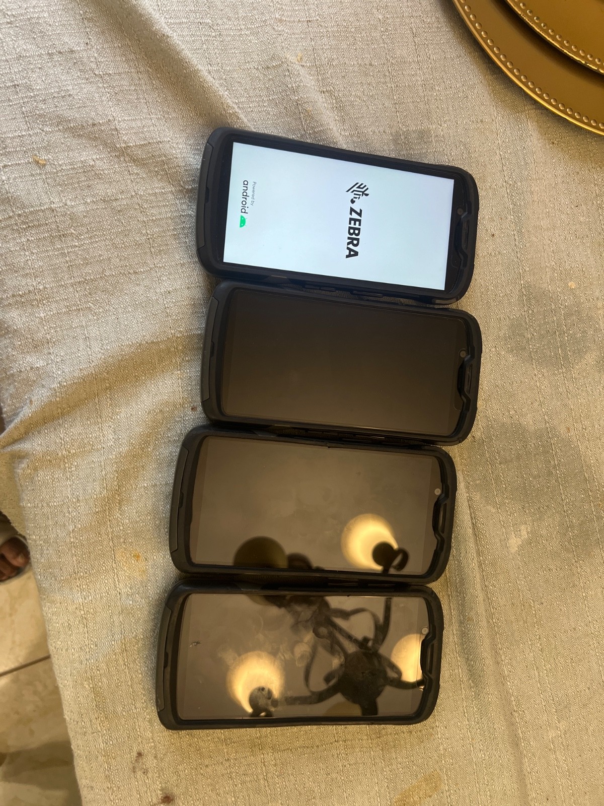4 Zebra TC58 Android Barcode Scanner no charger been used for a company